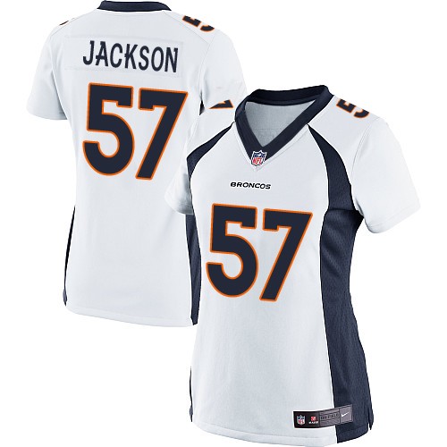 Women's Elite Tom Jackson Nike Jersey White Road - #57 NFL Denver Broncos
